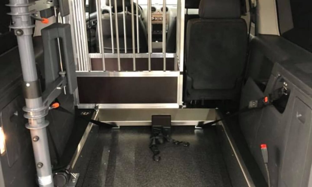 Heckausschnitt Rollstuhl-Rampe für VW Caddy Maxi XXL mit Hundebox - Fricke Behindertenfahrzeuge (4)