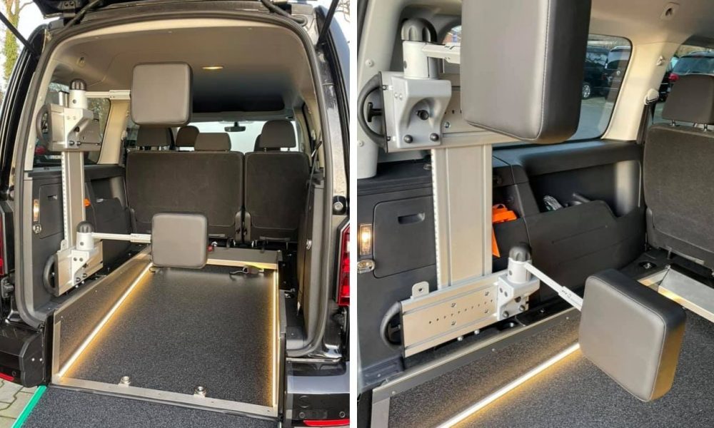 VW Caddy Maxi Fahrdienstlösung mit Seilwinde breite Rampe (2)